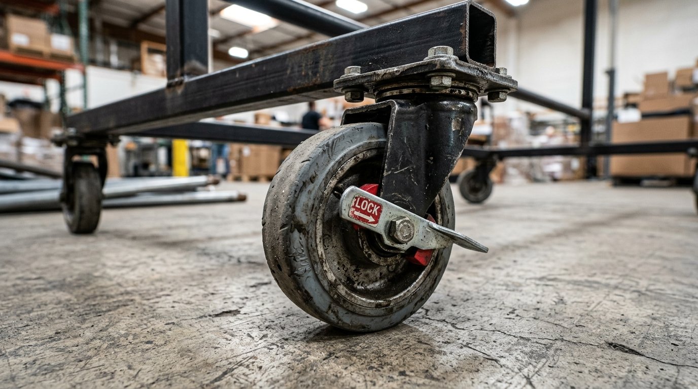 Heavy duty steel plate swivel caster wheels on garment rack