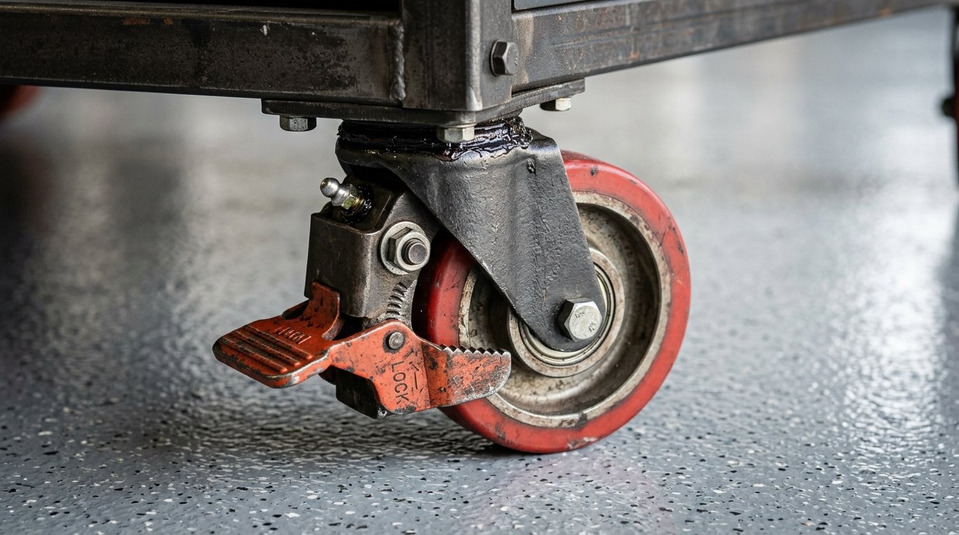 Heavy duty 5-inch polyurethane caster wheel with total lock foot brake