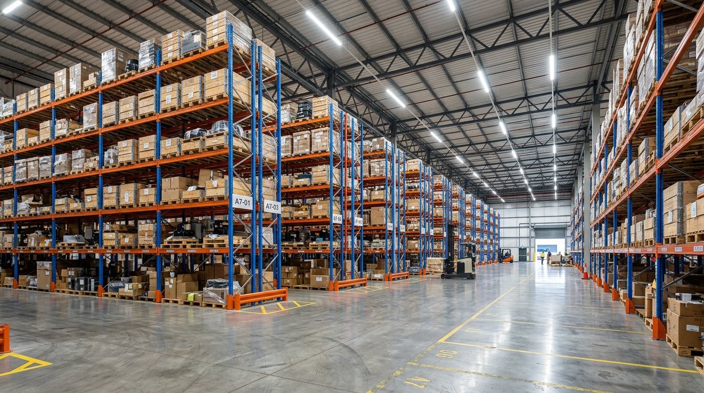 High bay industrial warehouse teardrop pallet storage racking system