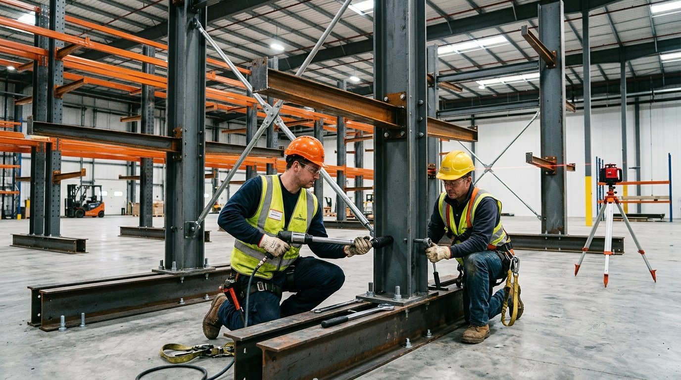 Cantilever Rack Installation Guide: Base, Column and Arm Setup