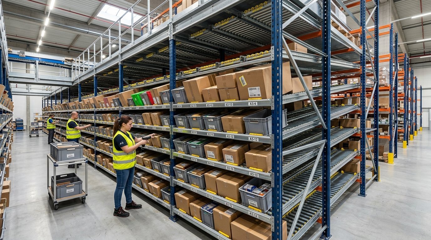 Carton Flow Racking System: Order Picking Lane Design Guide